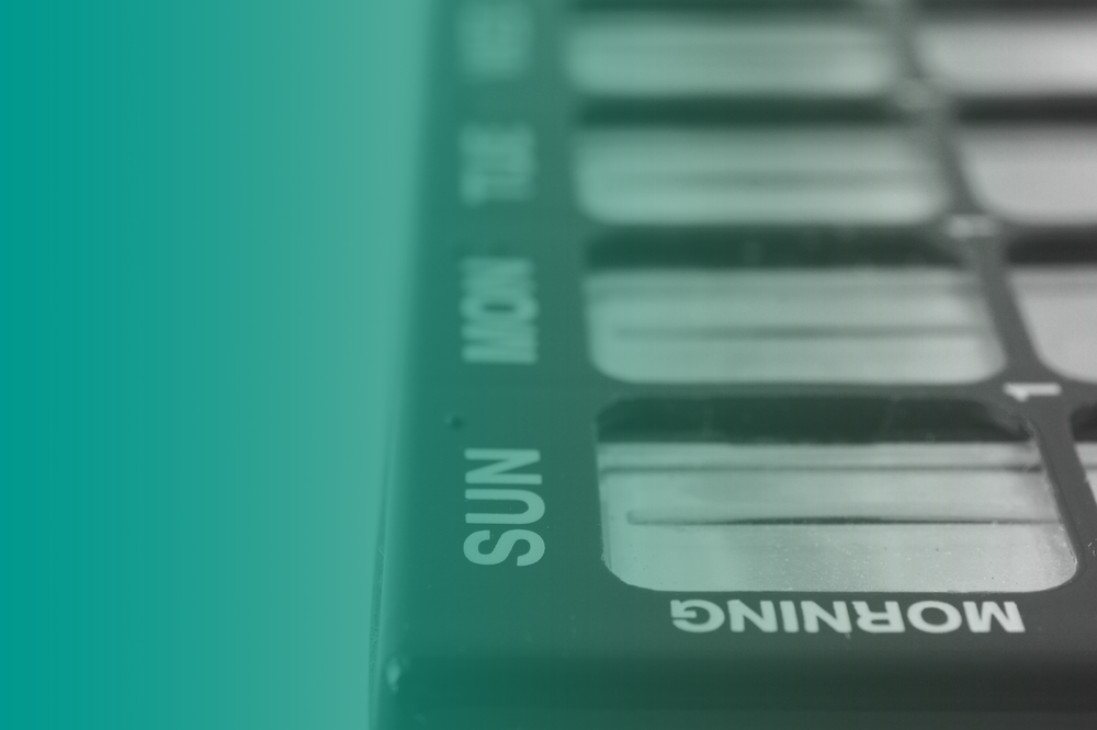 A pill tray for organising medications by each day of the week.